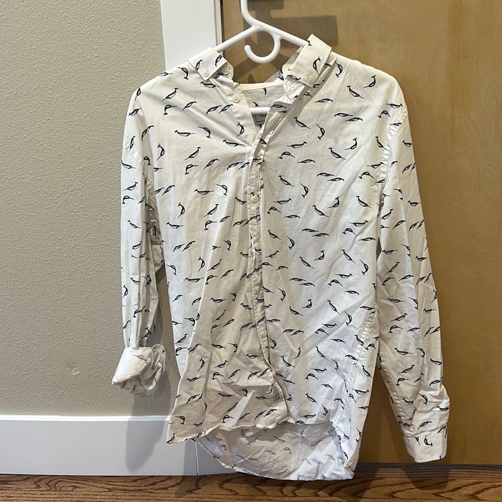 Frank and Oak Large Narwal Button up shirt